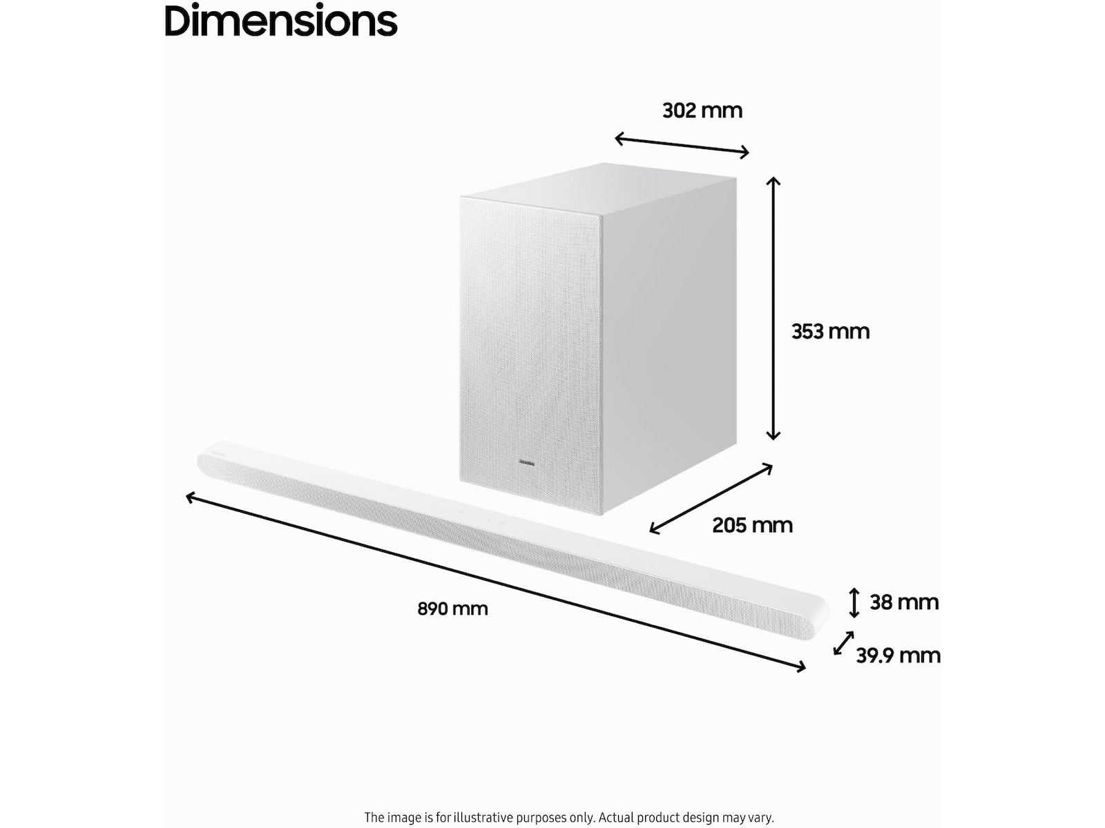 Samsung HW-S711D soundbar med subwoofer (vit) Soundbars