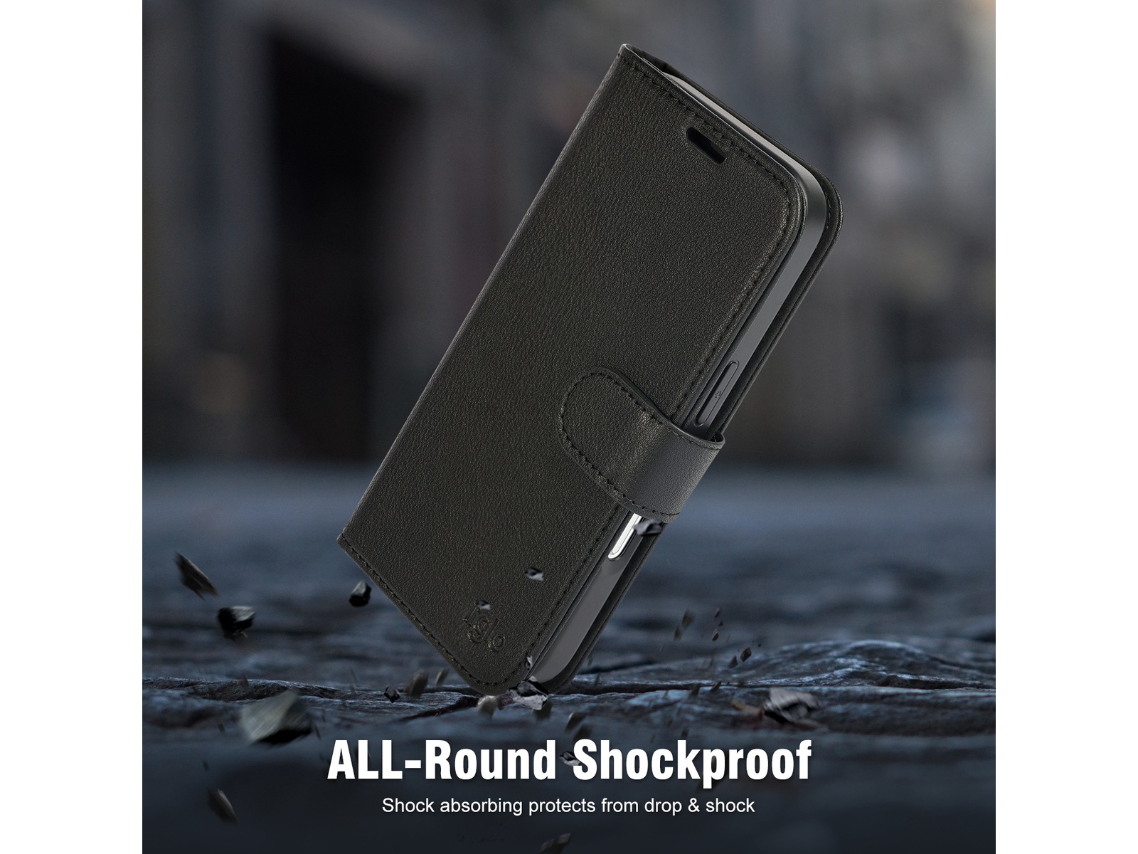 iiglo iPhone 16 2-i-1 Plånboksfodral (svart) Mobilskal