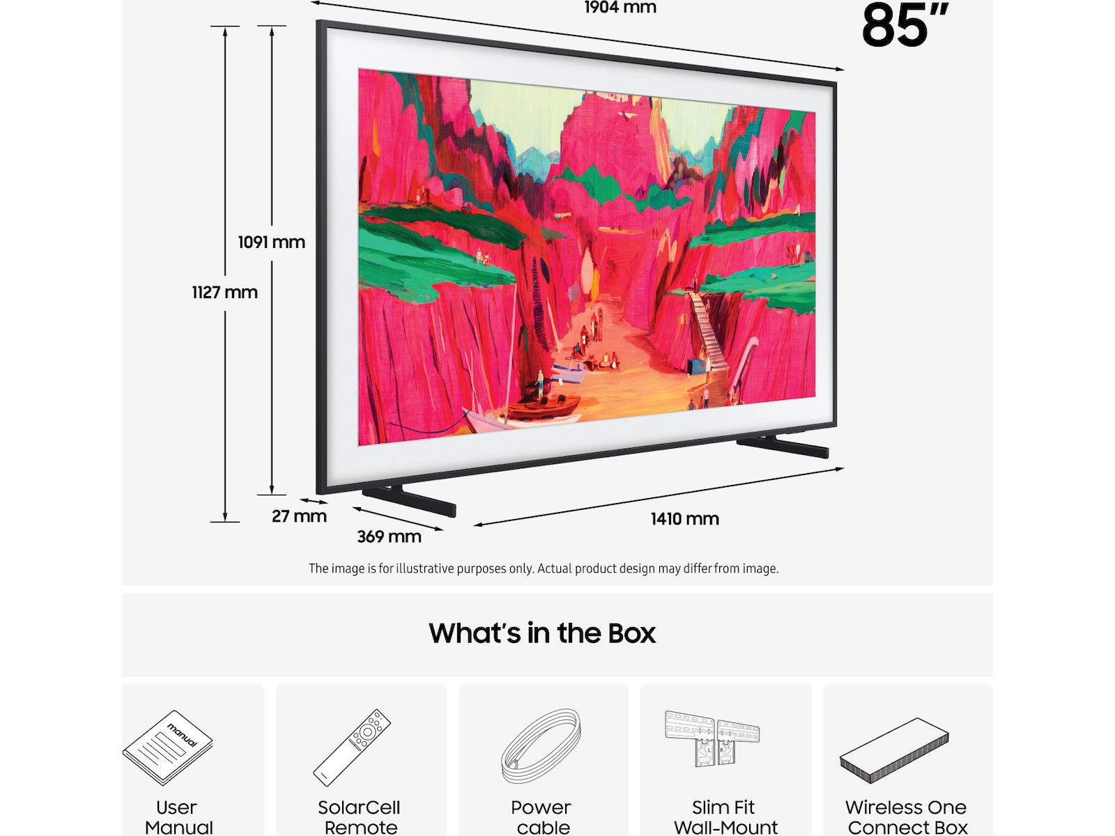 Samsung 85" The Frame Pro LS03FW Neo QLED 4K Smart TV (2025) Över 80 tums TV