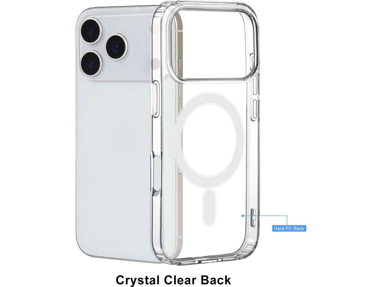 iiglo iPhone 17 Pro Magnetic Silikonskal (transparent) Mobilskal