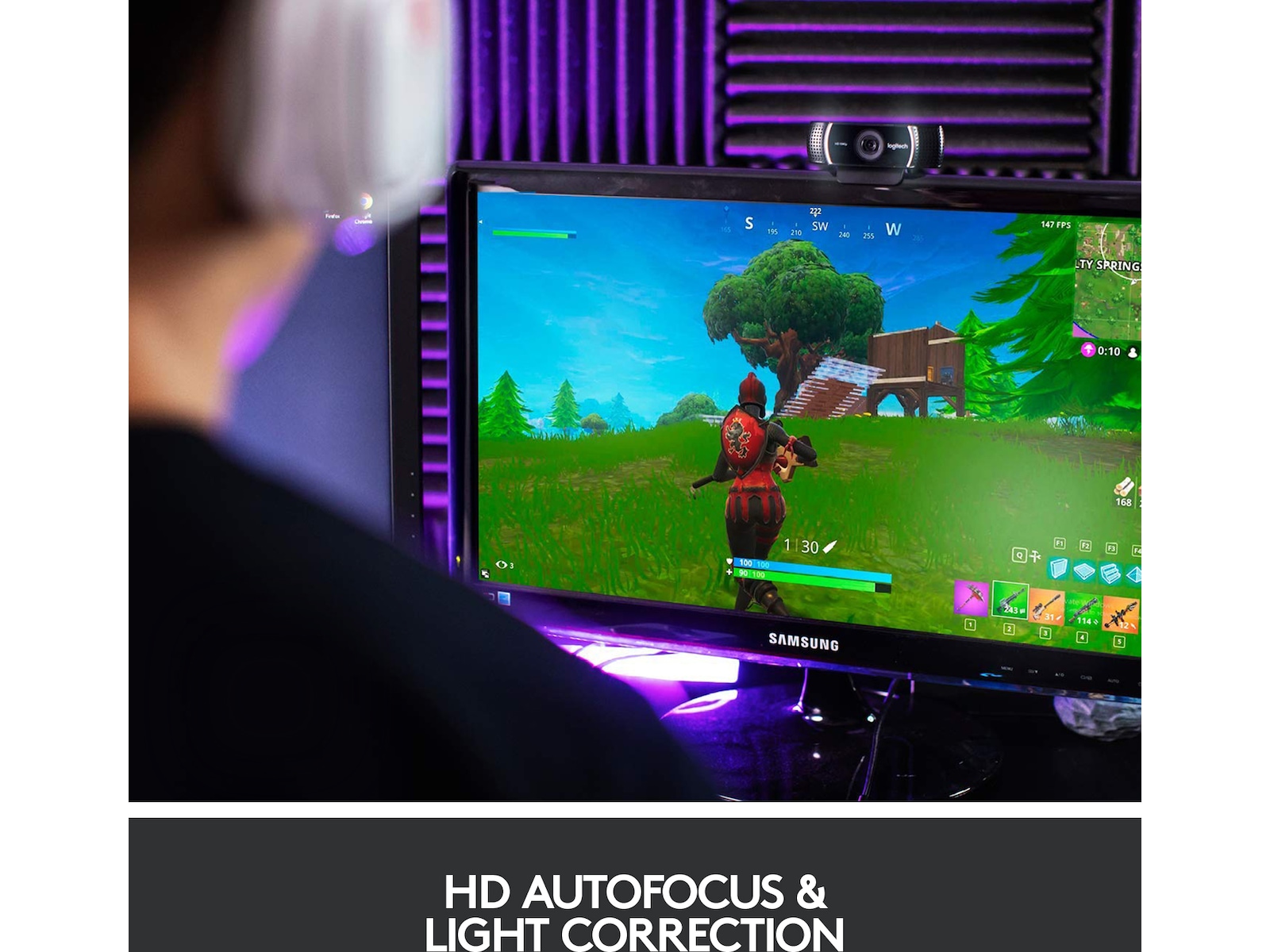 Logitech C922 30FPS 1080P professionell strömmande webbkamera Webbkamera