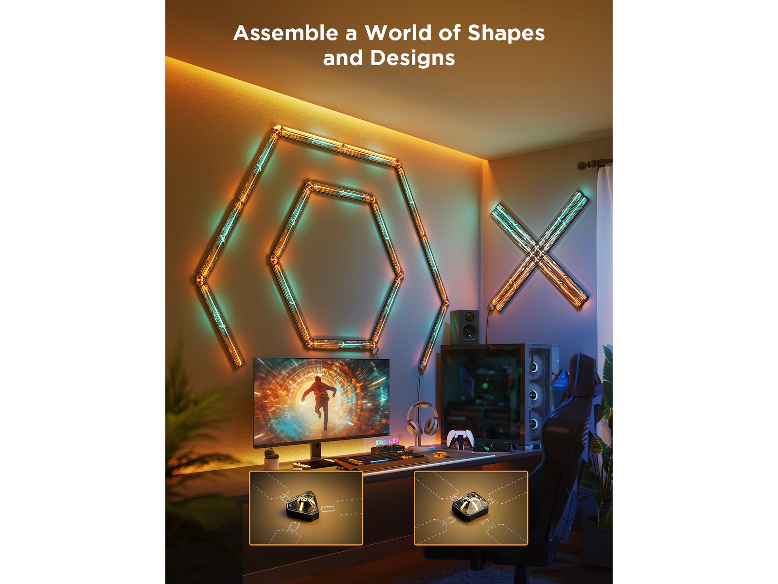 Govee Gaming Wall Light utbyggnadssats Led strips & underhållning