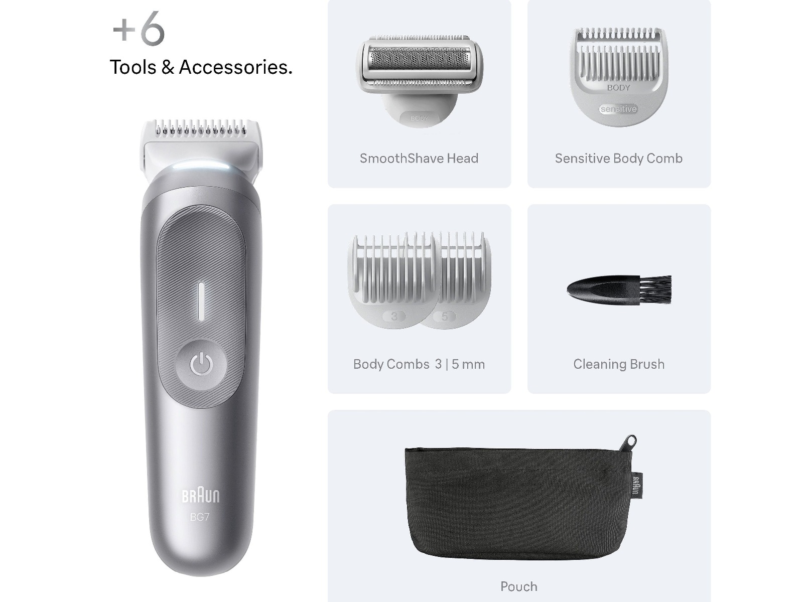 Braun Series 7 kroppstrimmer (grå) Rakapparat