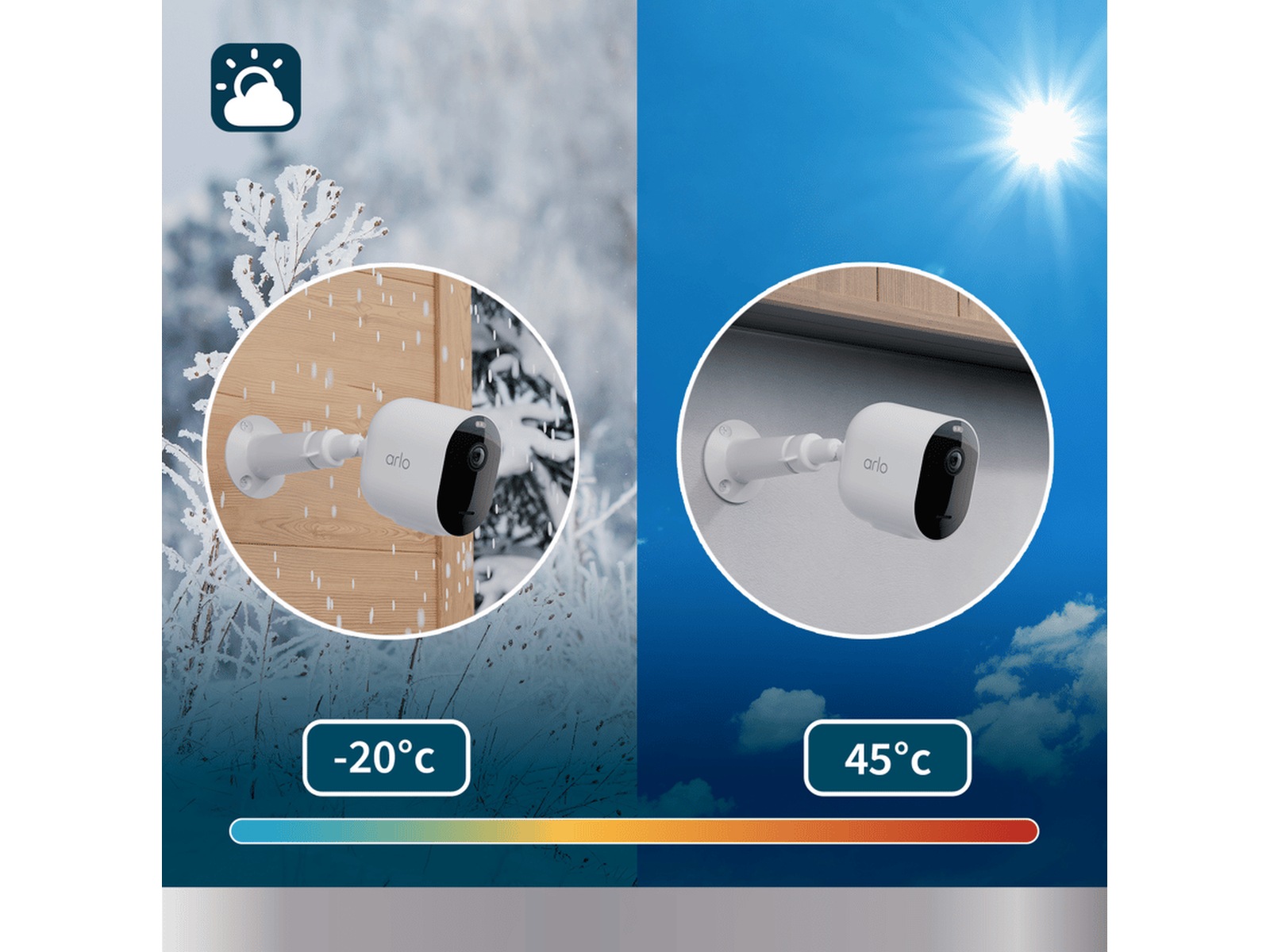 Arlo Pro 5 2K övervakningskamera 4-pack (vit) Övervakningskamera