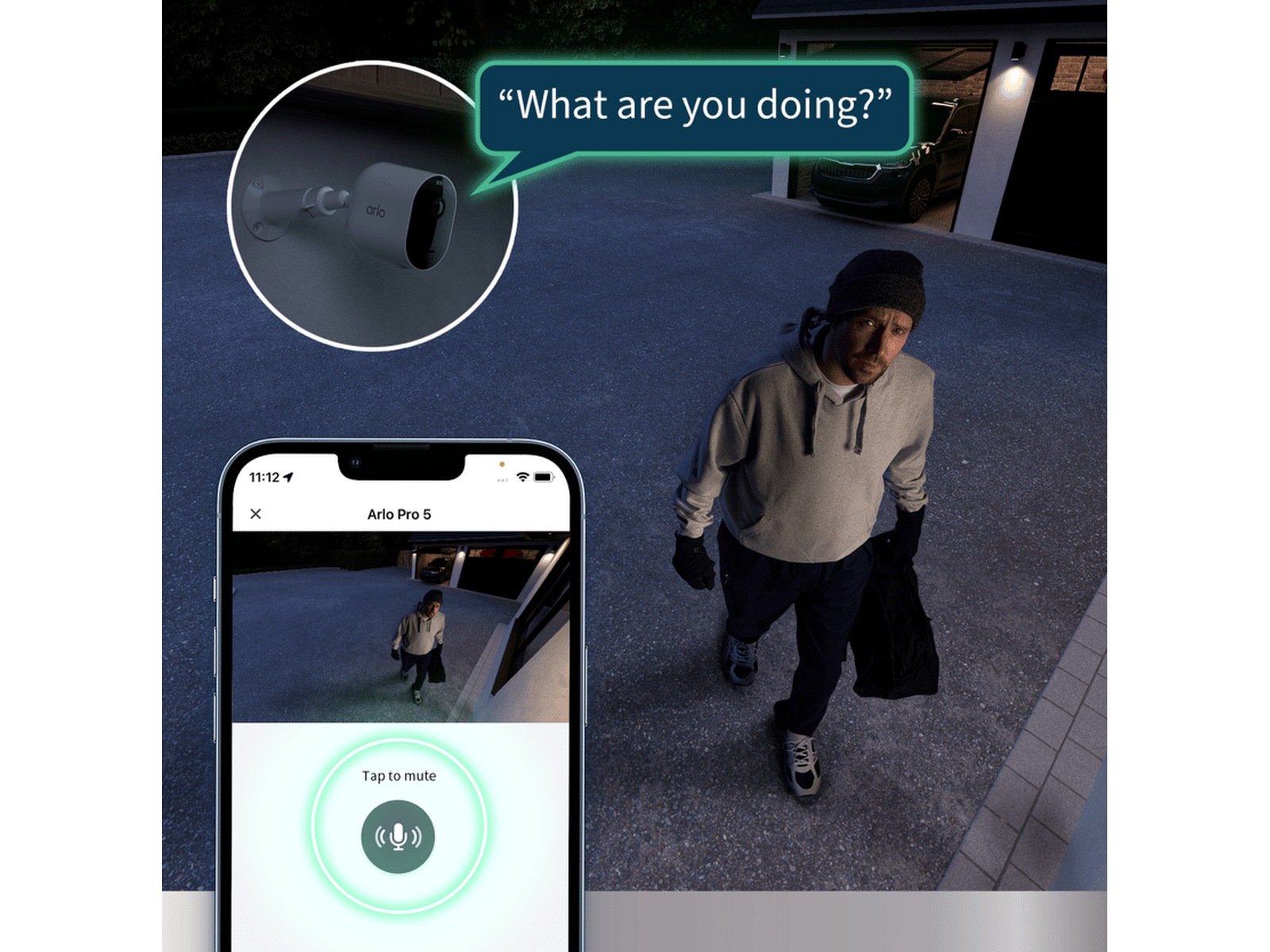 Arlo Pro 5 2K övervakningskamera 4-pack (vit) Övervakningskamera