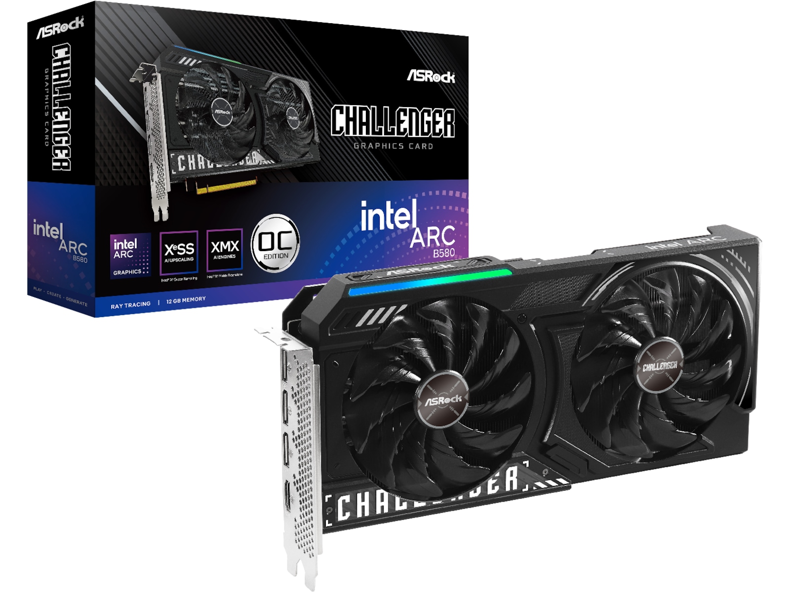 ASRock Intel Arc B580 Challenger OC Grafikkort