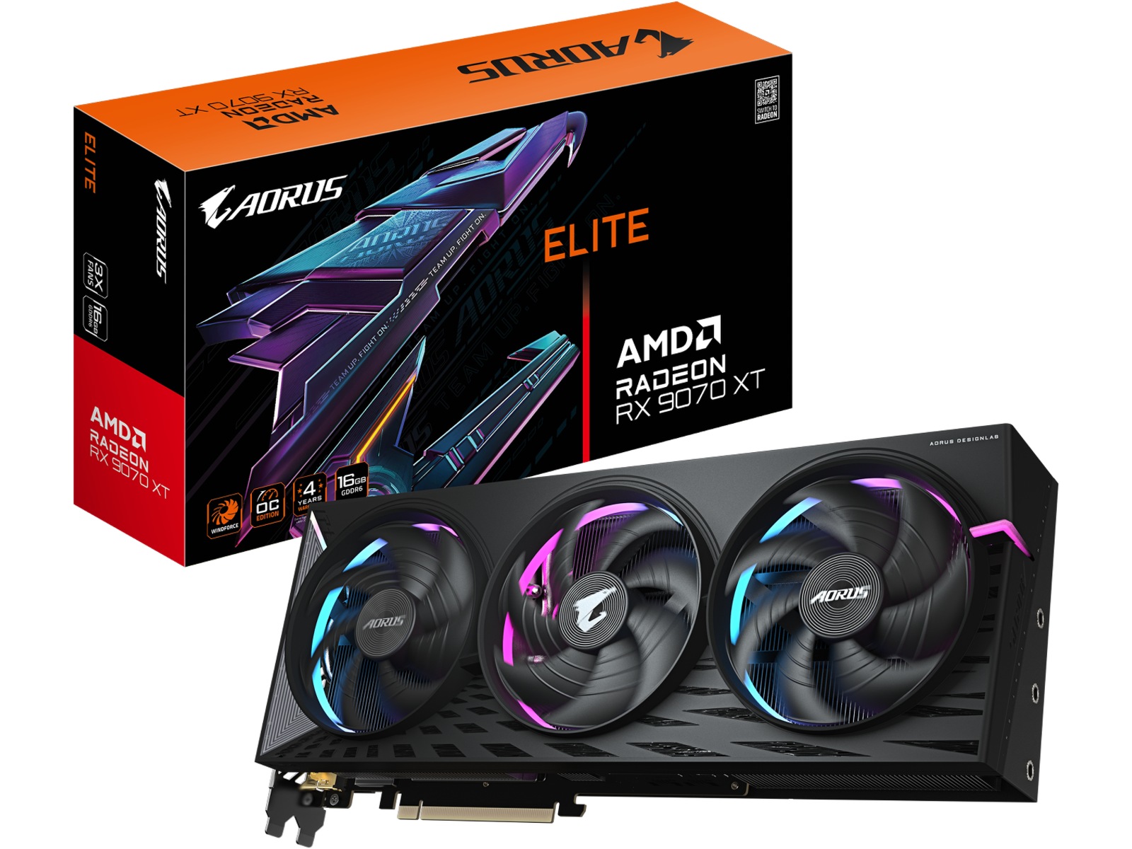 Gigabyte AMD Radeon Aorus RX 9070 XT Elite Grafikkort