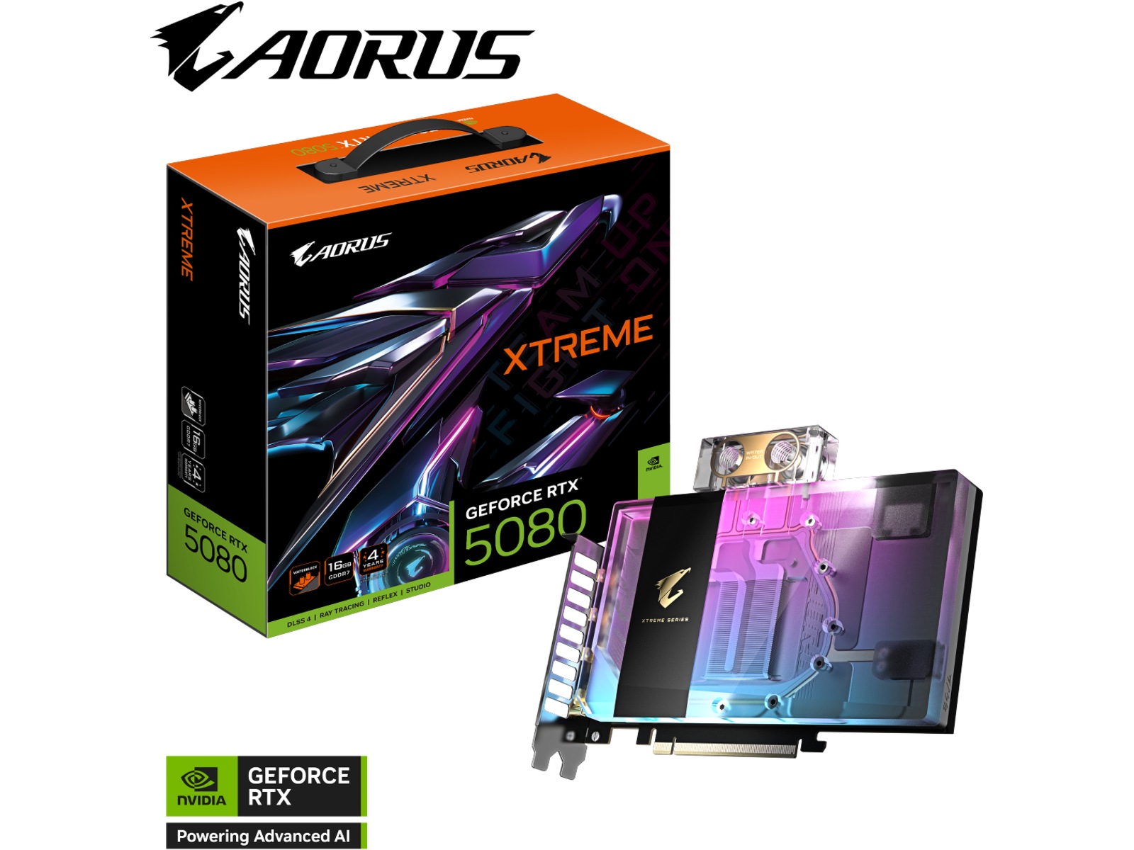 Gigabyte Aorus GeForce RTX 5080 XTREME WATERFORCE WB Grafikkort
