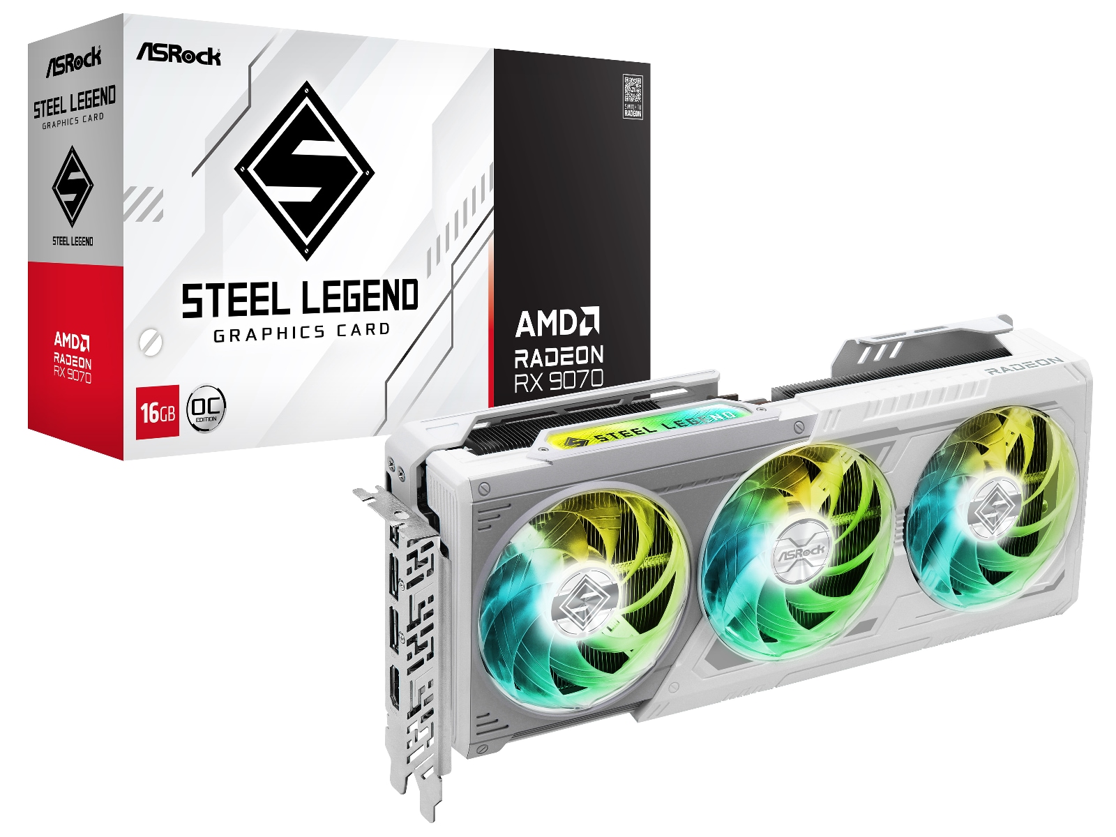 ASRock AMD Radeon RX 9070 Steel Legend OC Grafikkort