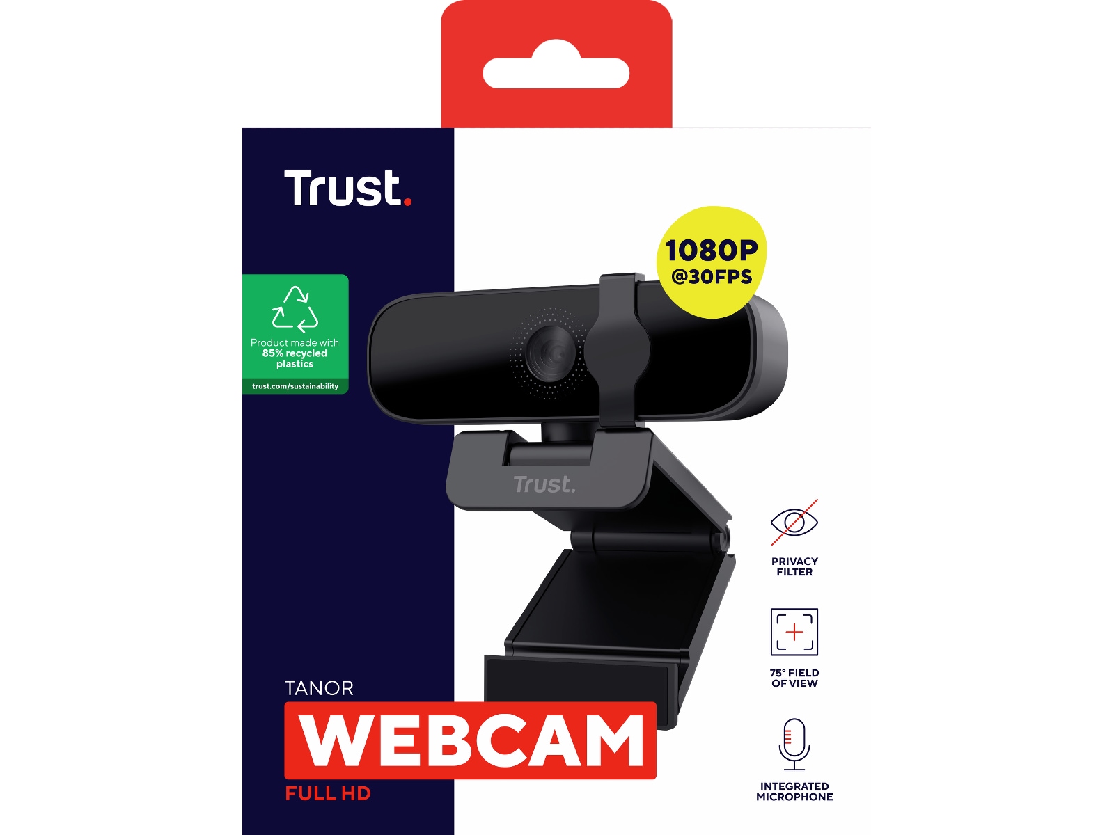 Trust Tanor 1080p Full HD Webcam Webbkamera