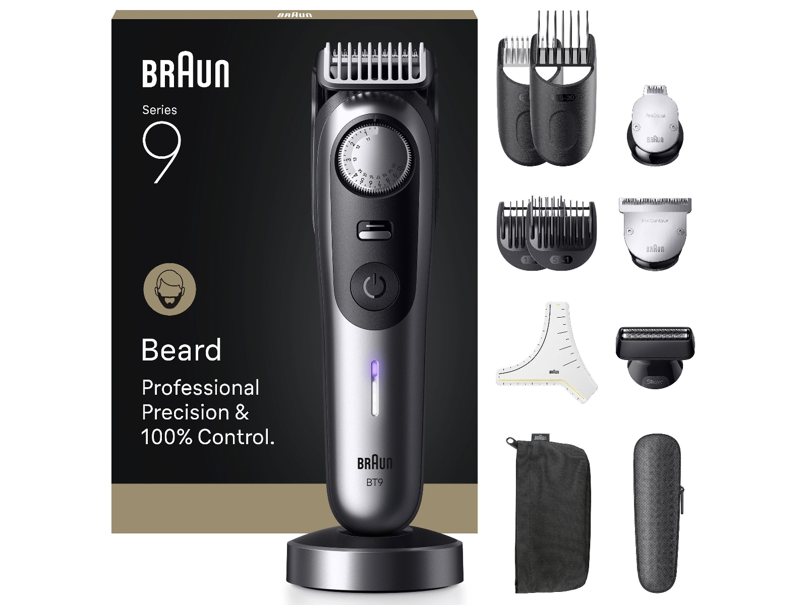 Braun Series 9 skäggtrimmer (krom) Rakapparat