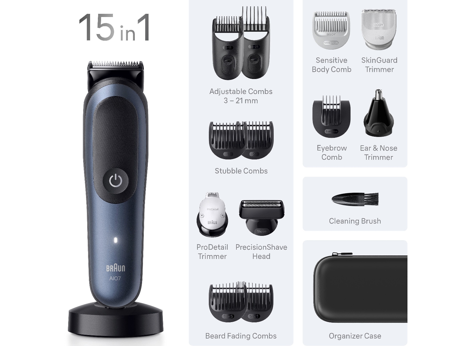 Braun Series 7 All-in-One grooming-set (blå) Hårtrimmer