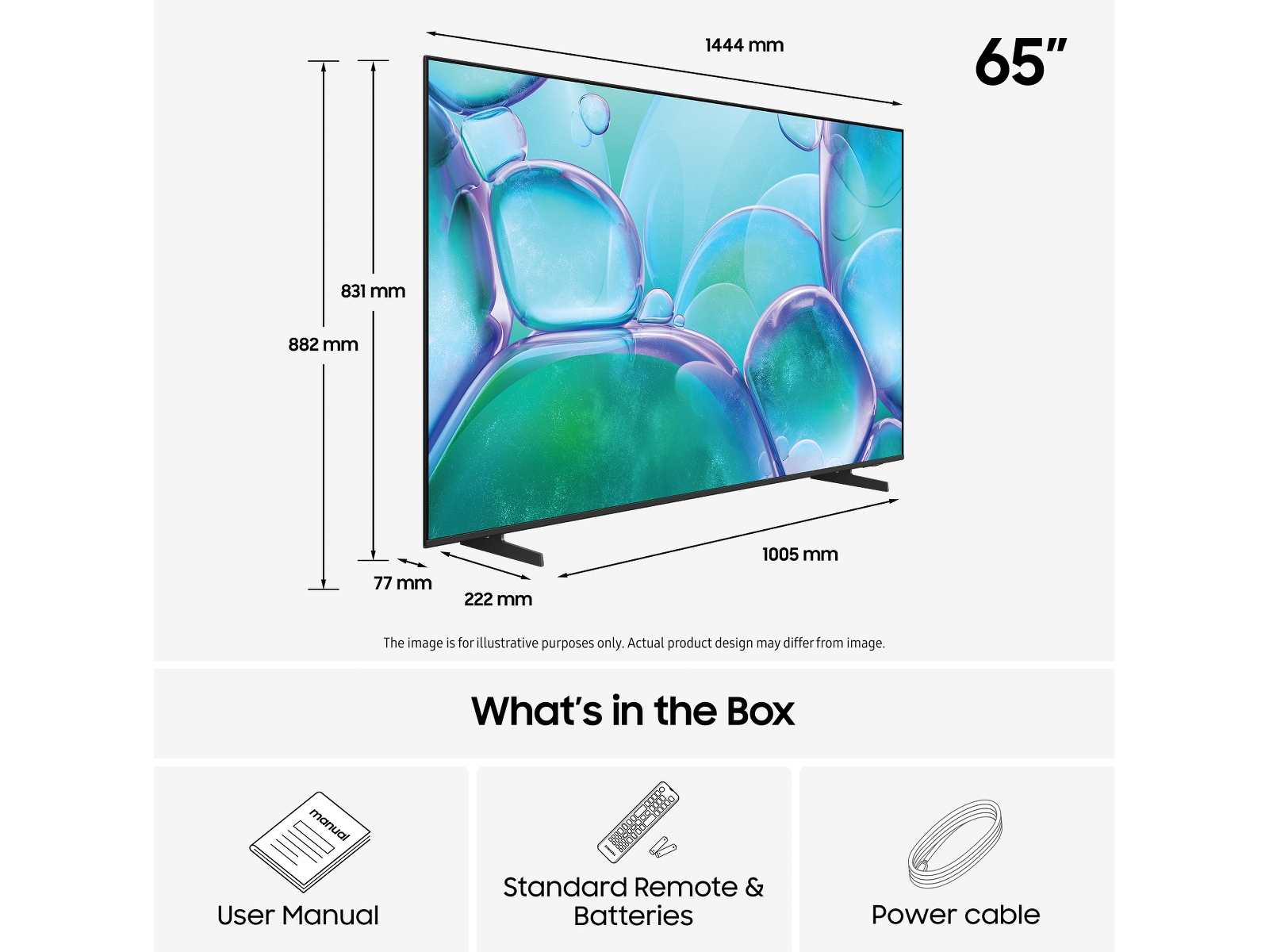 Samsung 65" U7005F UHD 4K Smart TV (2025) 60 - 69 tums TV