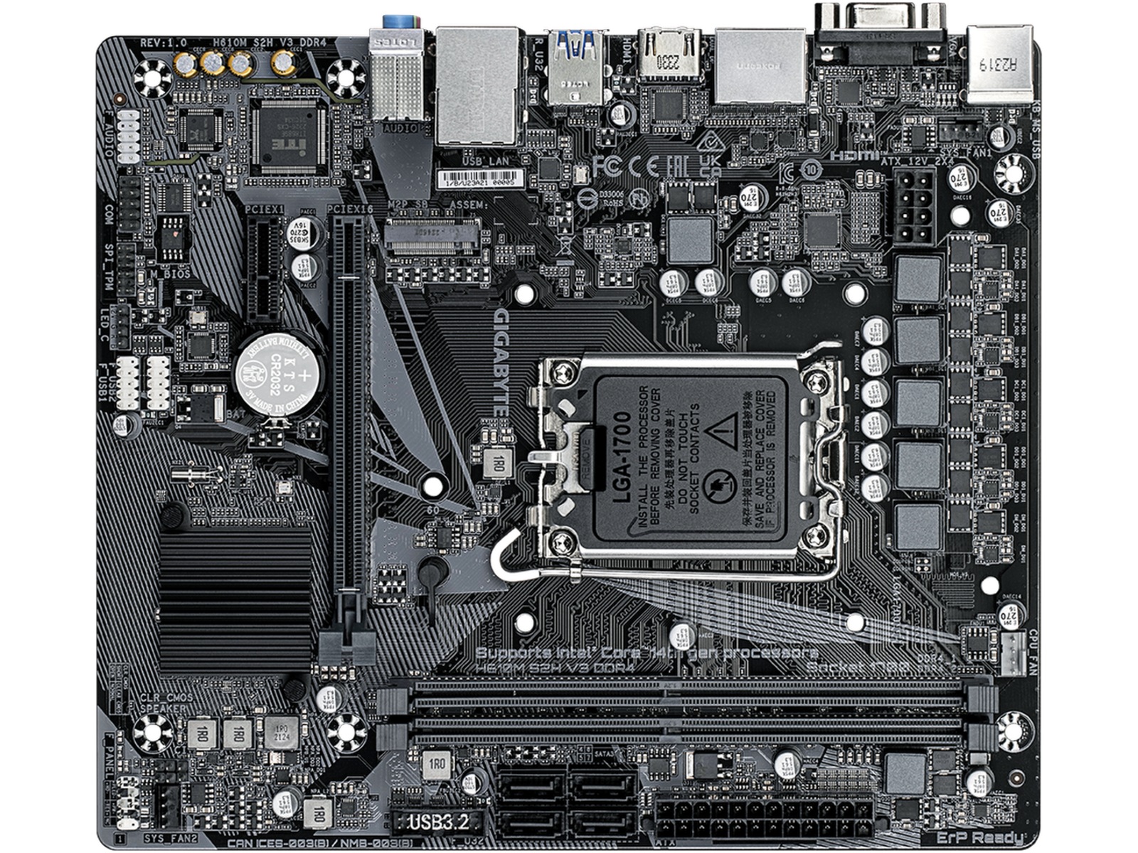 Gigabyte H610M S2H V3 DDR4 Moderkort Intel Socket