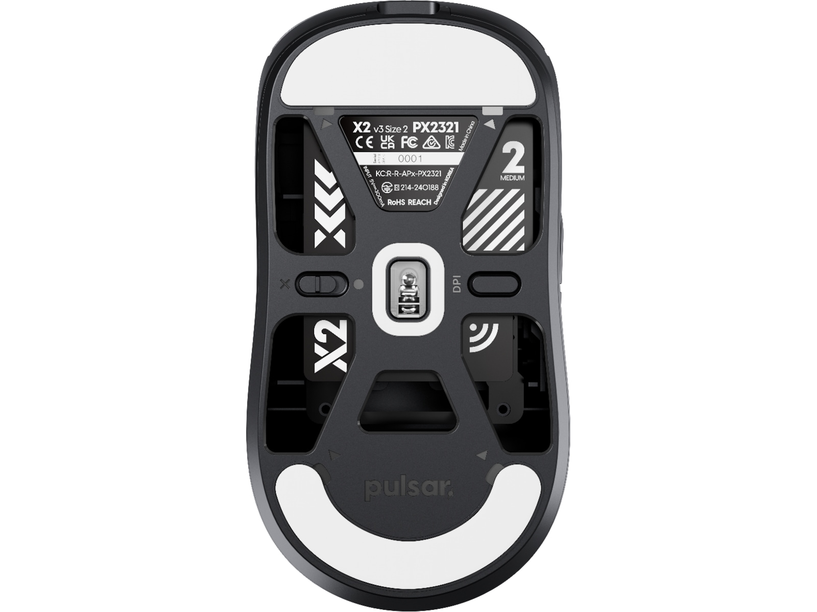 Pulsar X2 V3 Medium trådlös spelmus (svart) Gamingmus