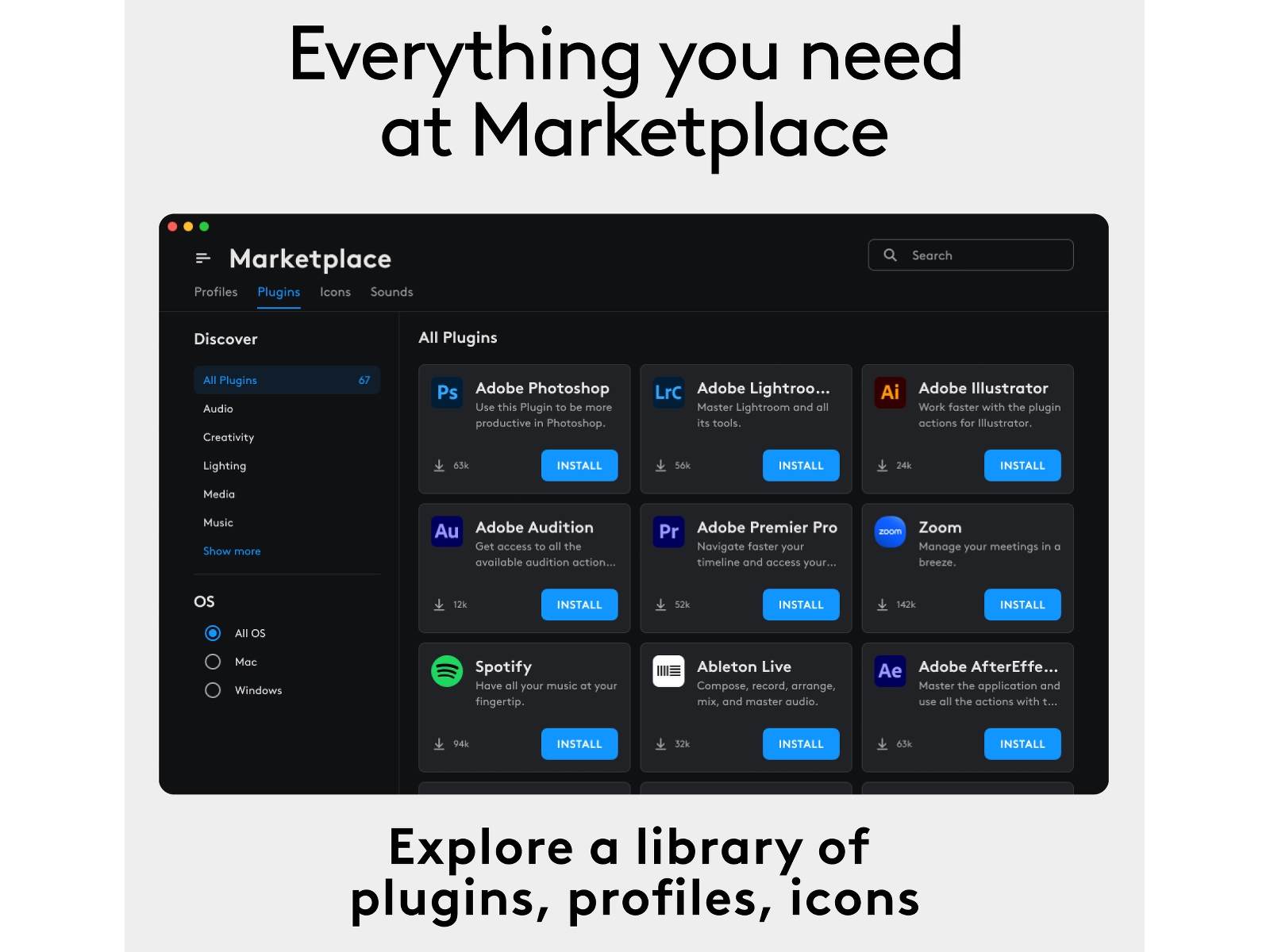 Logitech MX Creative Console (svart) Tangentbord