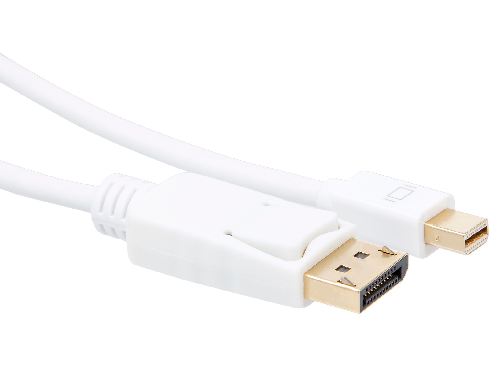 MiniDP till Displayport kabel 5m (vit) Skärmkablar