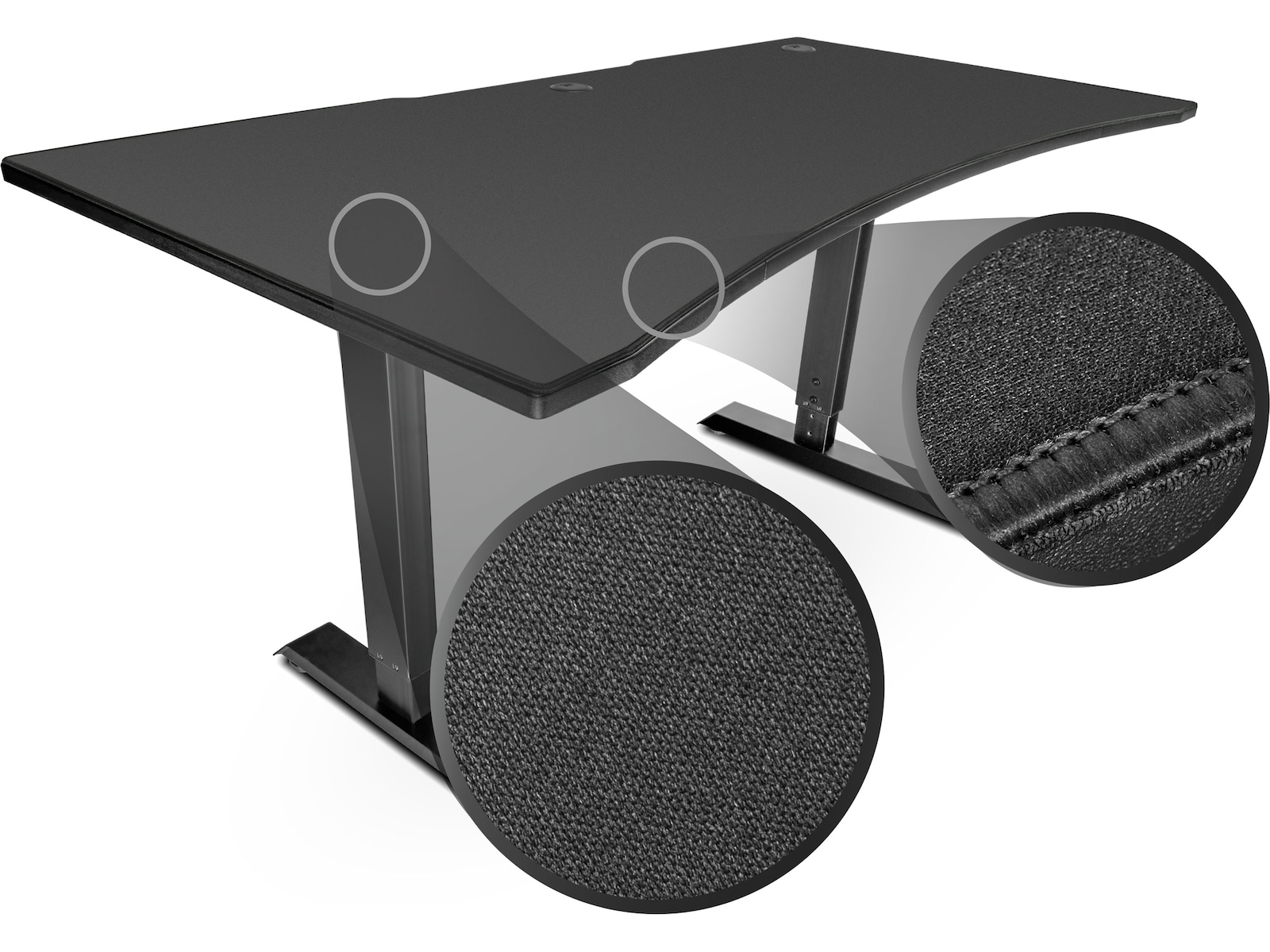Svive Altair Gaming Desk matt svart med svarta sömmar Gamingdesk