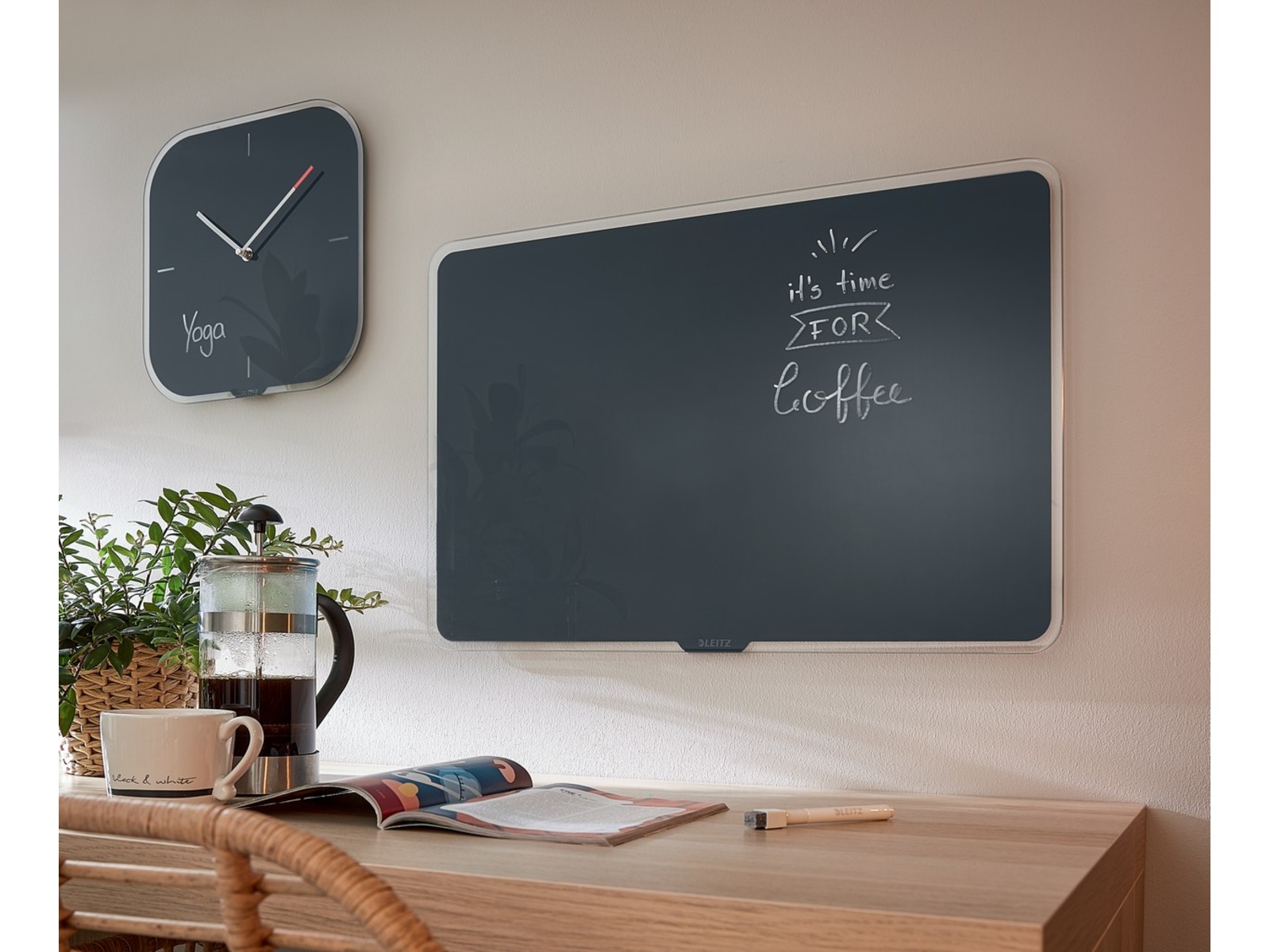 Leitz Cosy Glastavla - magnetisk whiteboard 60x40 cm - sammetsgrå Whiteboards