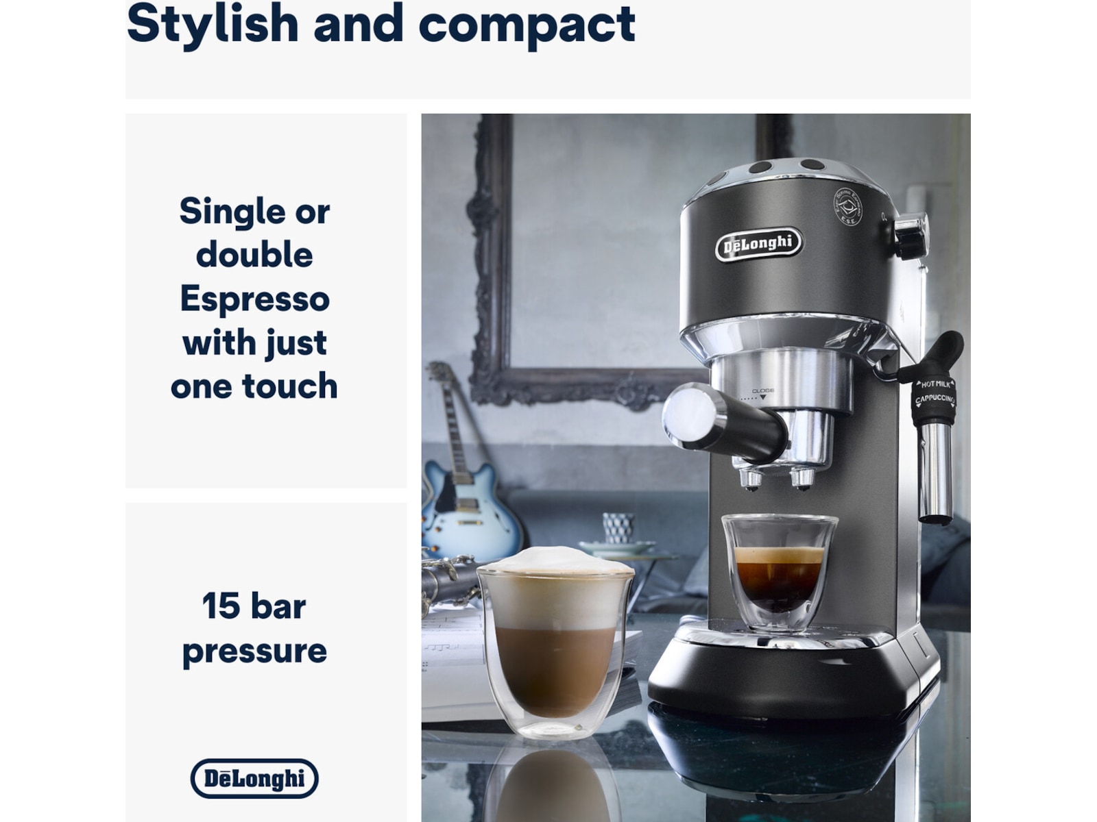 DeLonghi Dedica Style EC685.BK Espressomaskin (svart) Espressomaskiner