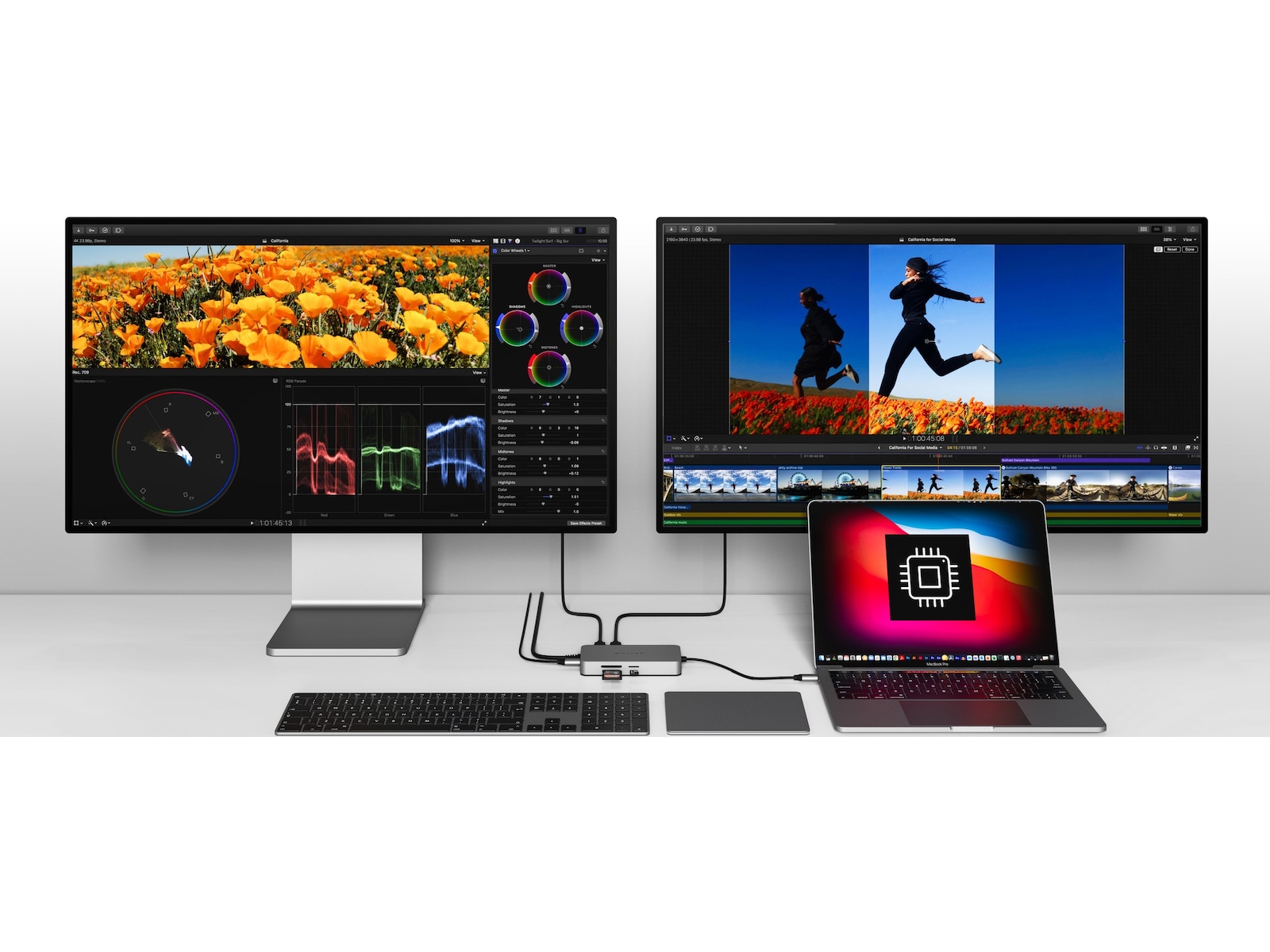 HyperDrive Dual HDMI 10-i-1 USB-C Hub (grå) Dockningsstation och USB-hub