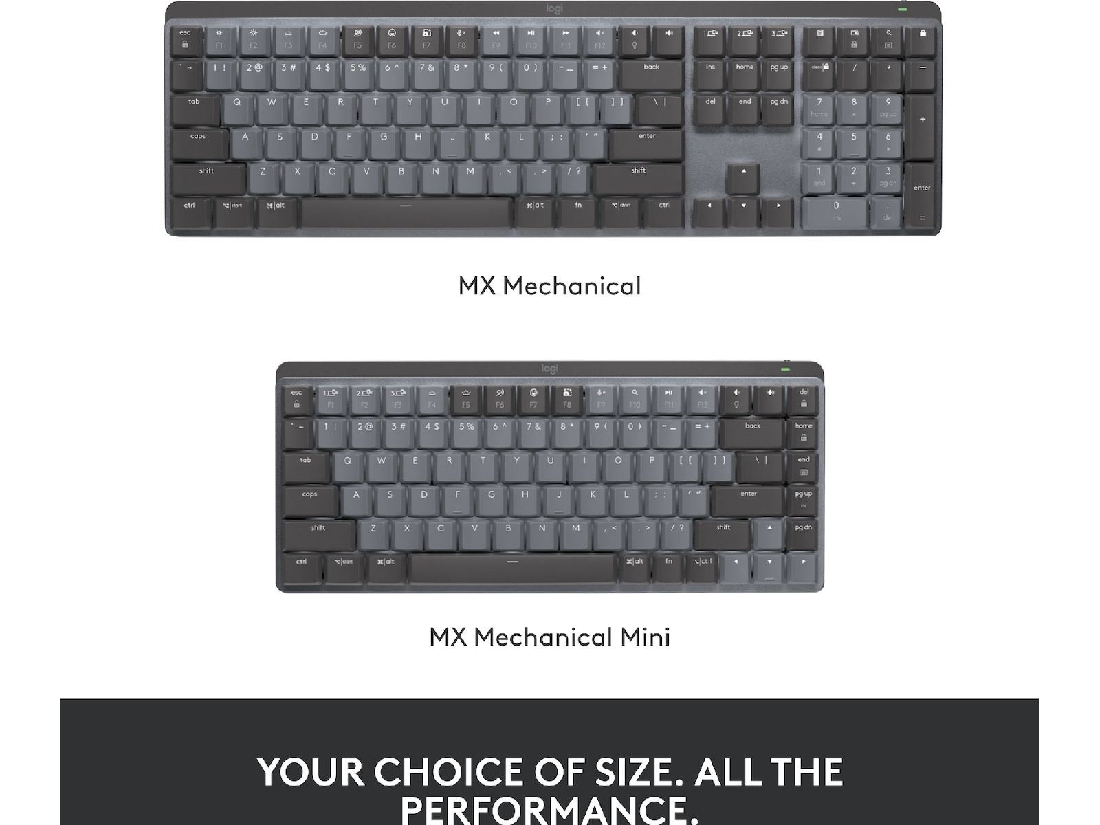 Logitech MX Mechanical Wireless Tactile (graphite) Tangentbord
