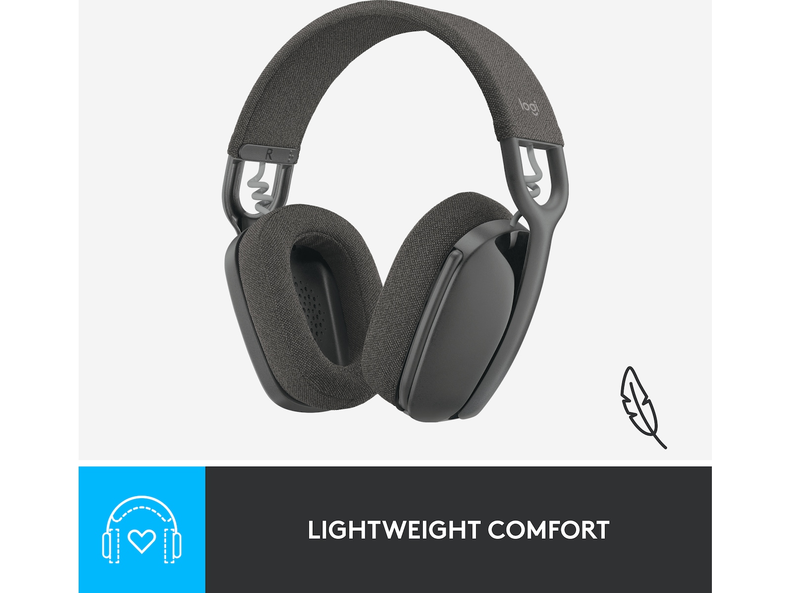 Logitech Zone Vibe 100 trådlös headset (grafit) Hörlurar
