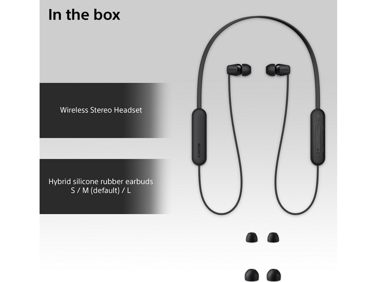 Sony WI-C100 Trådlösa Hörlurar, In-ear (svart) In-ear hörlurar
