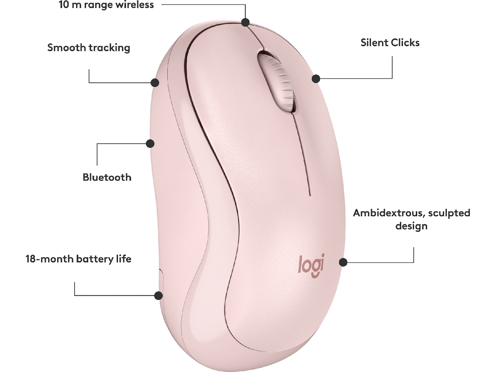 Logitech M240 Trådlös Mus (rosa) Mus