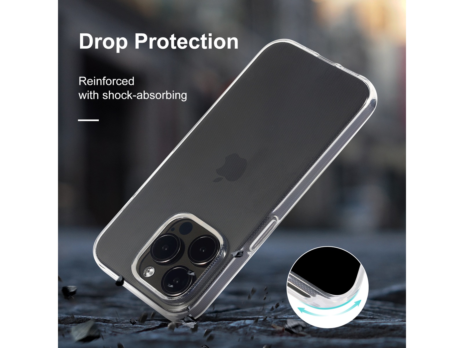 iiglo iPhone 15 Pro Silikonskydd (transparent) Mobilskal
