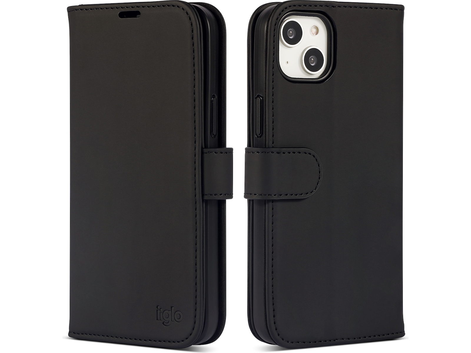 iiglo iPhone 15 Plus Plånboksfodral (svart) Mobilskal