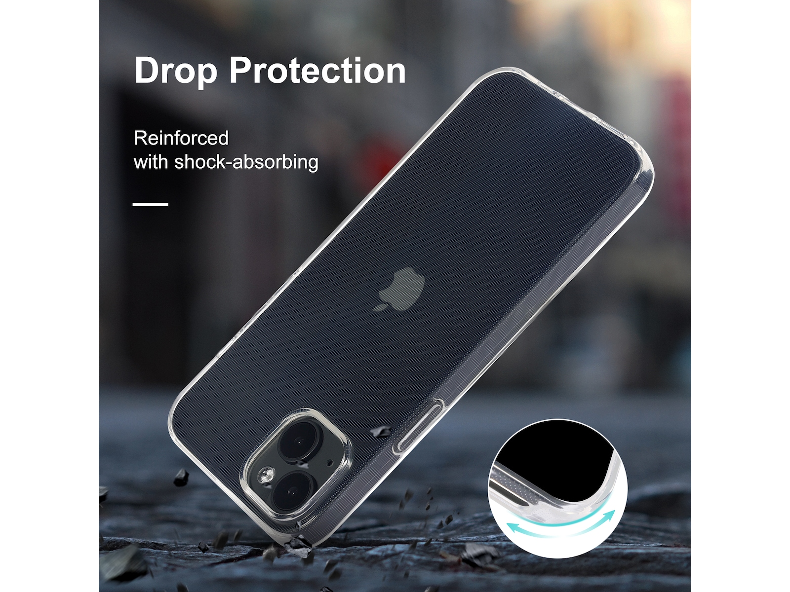 iiglo iPhone 15 Plus Silikonskydd (transparent) Mobilskal