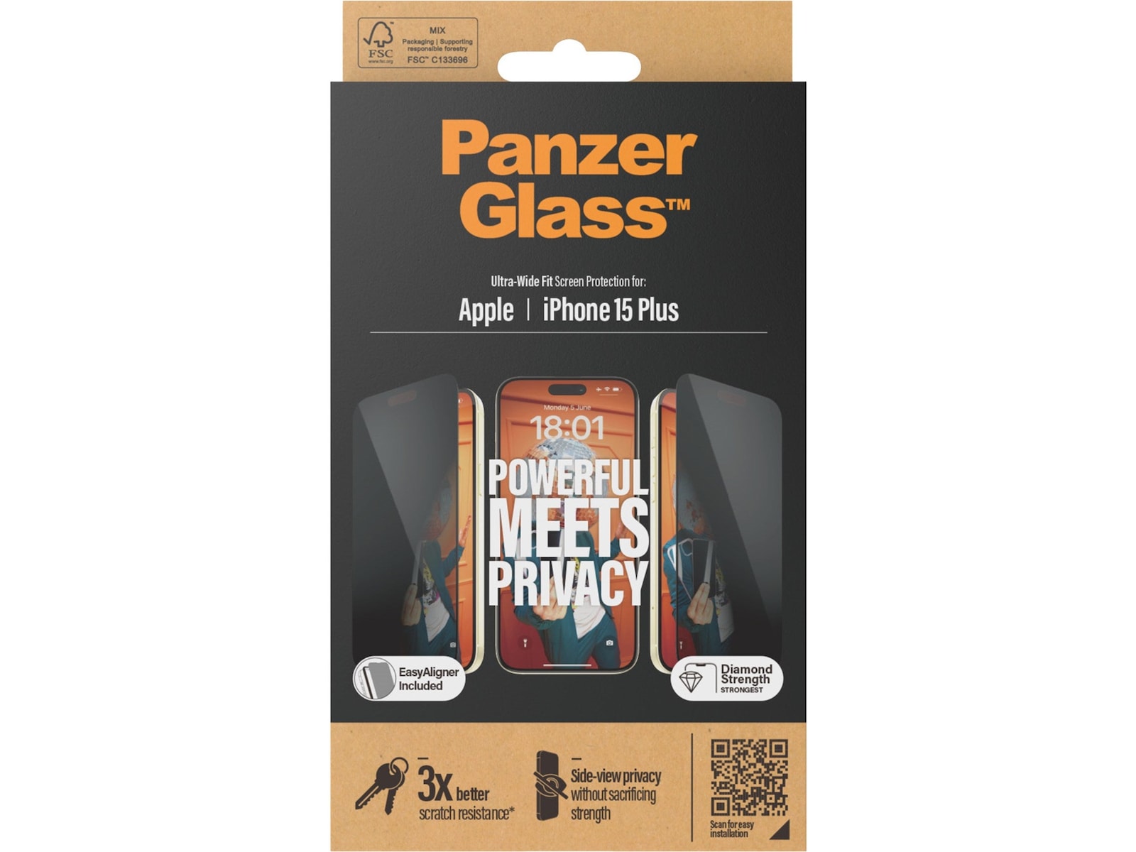 Panzerglass iPhone 15 Plus Privacy Skärmskydd Skärmskydd mobiltelefon