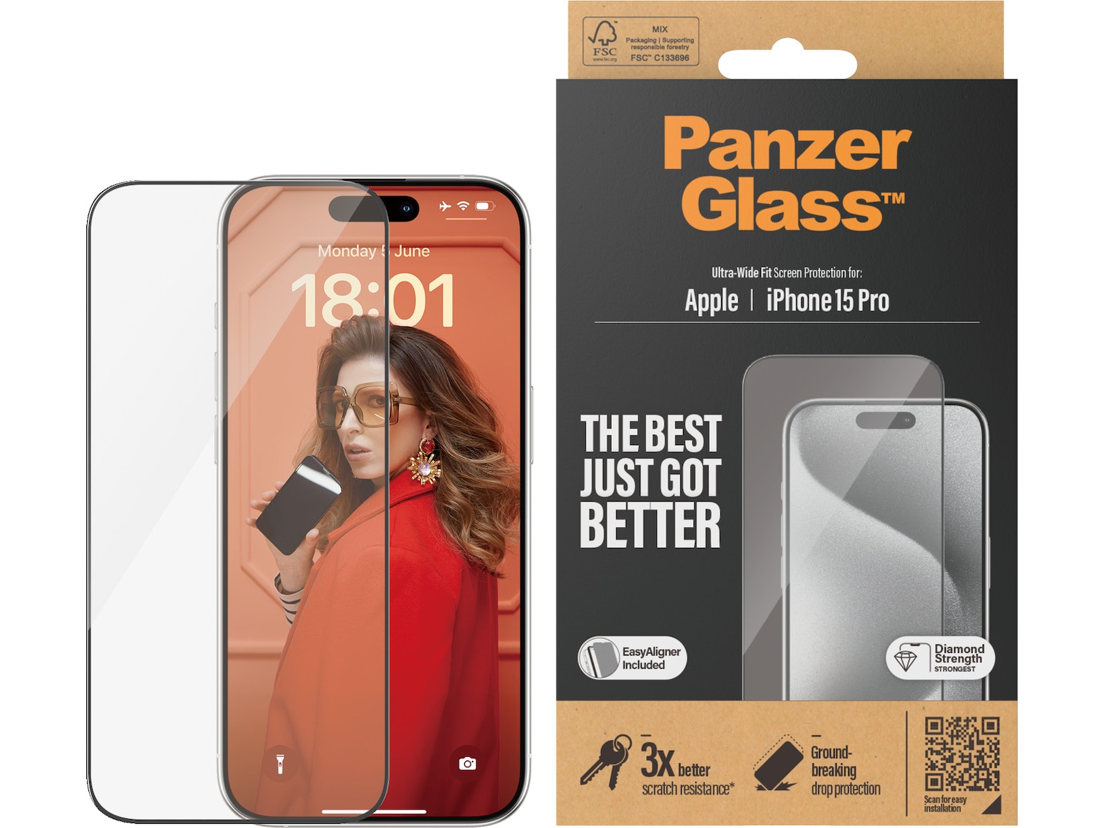 PanzerGlass iPhone 15 Pro Skärmskydd Skärmskydd mobiltelefon