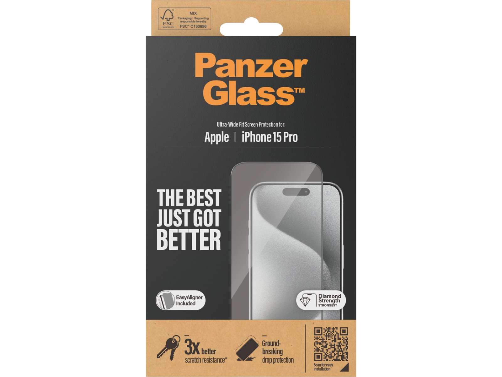 PanzerGlass iPhone 15 Pro Skärmskydd Skärmskydd mobiltelefon