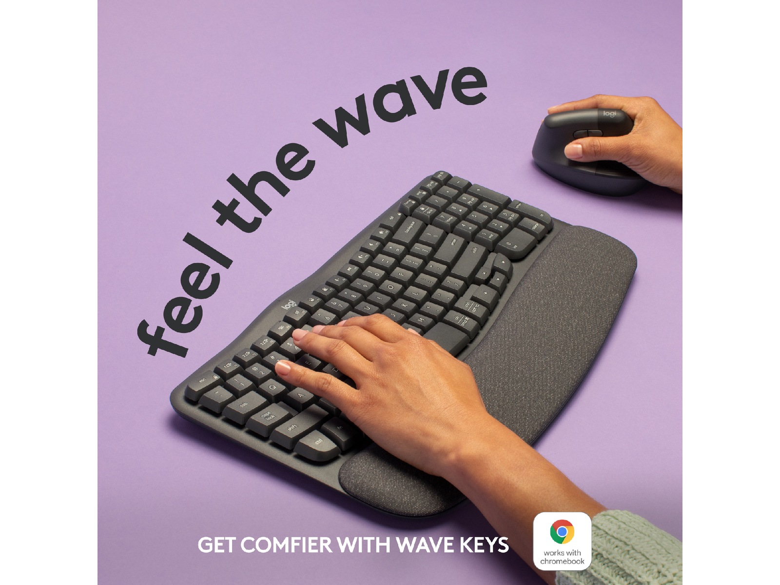Logitech Wave Keys trådlöst tangentbord (grafit) Tangentbord
