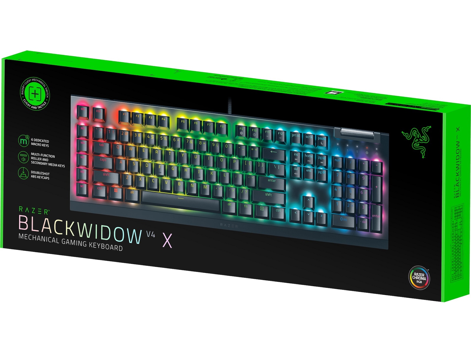 Razer Blackwidow V4 X Green Switch gamingtangentbord (svart) Gamingtangentbord