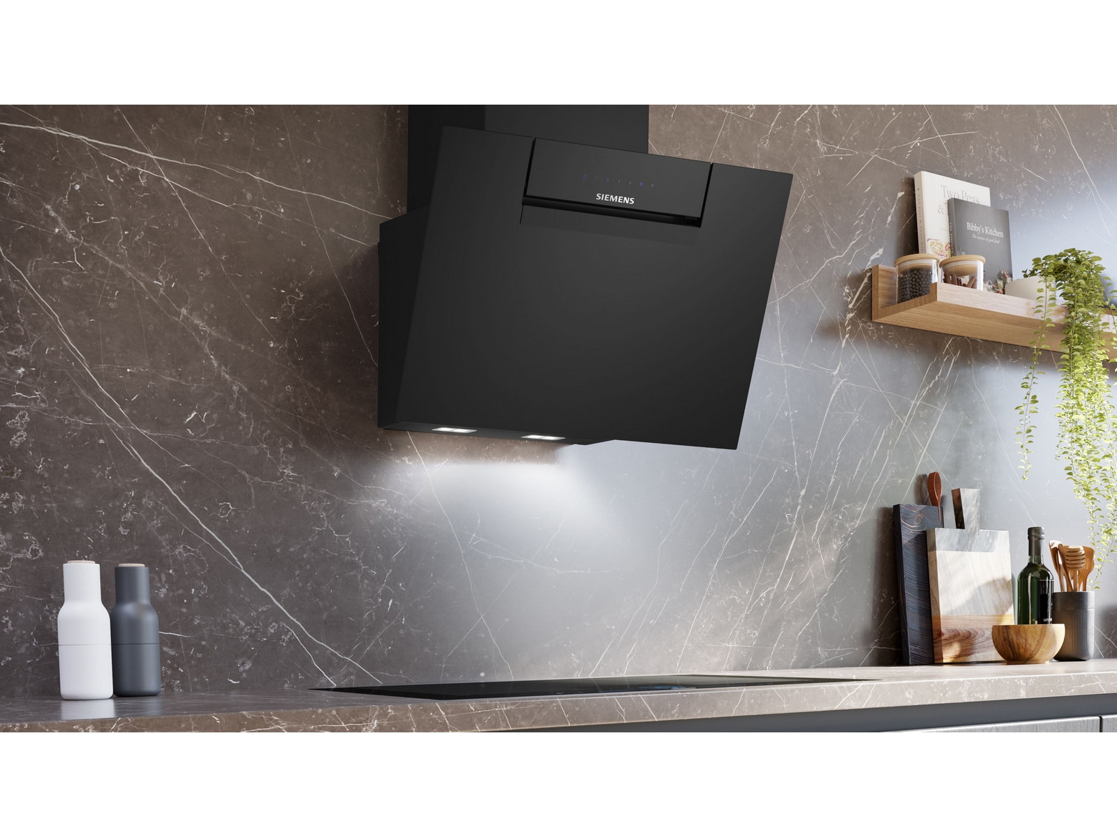 Siemens iQ300 LC67KFN60 Ventilator (svart) Väggmonterad köksfläkt