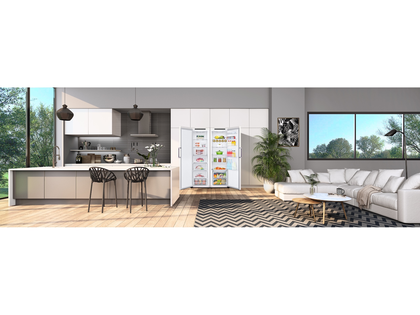 LG GLT51SWGSZ Kylskåp (vit) + Frysskåp Kylskåp