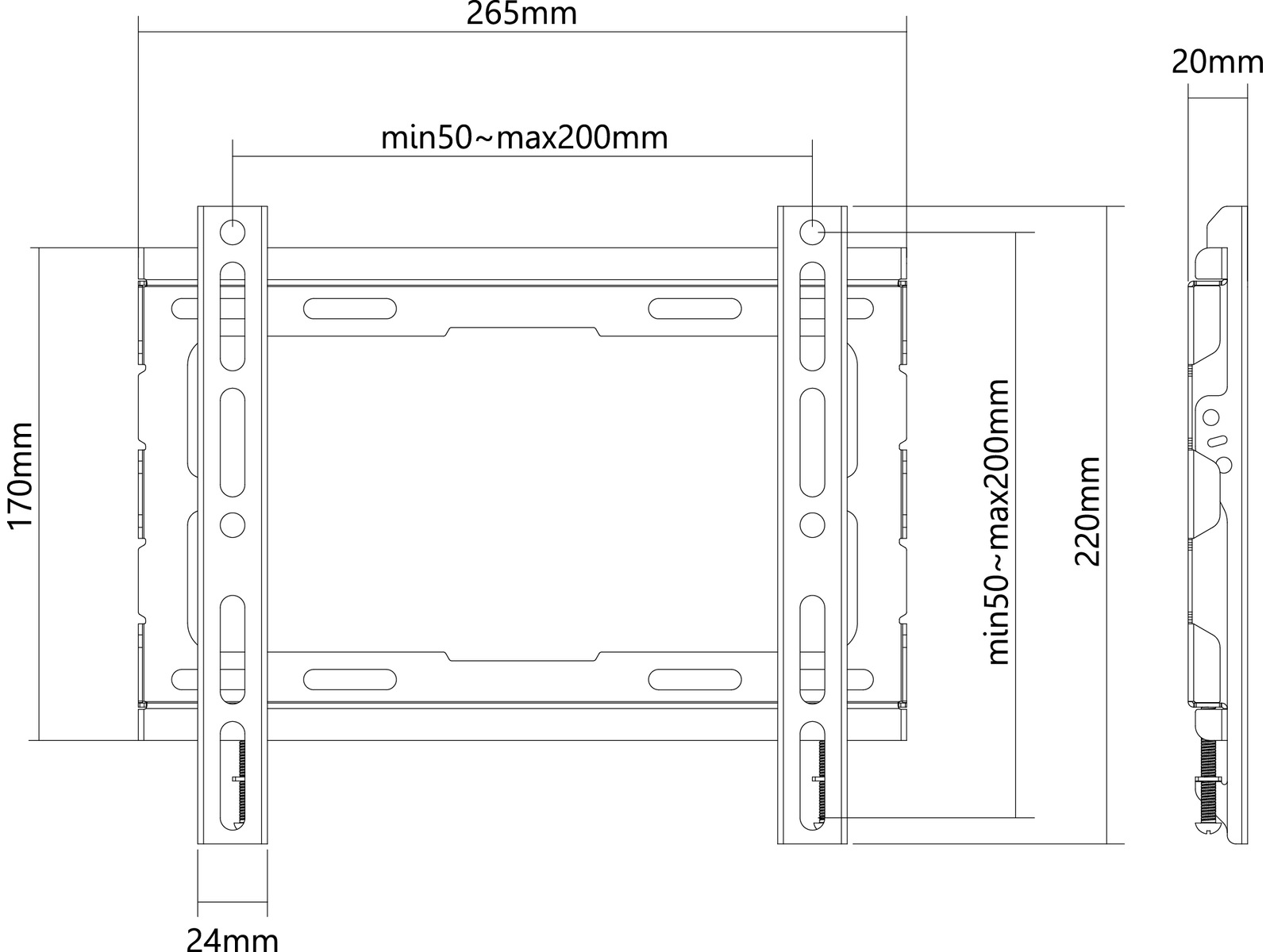 ON WMF 2.0 väggfäste TV slim 23-43" Väggfäste & TV-stativ