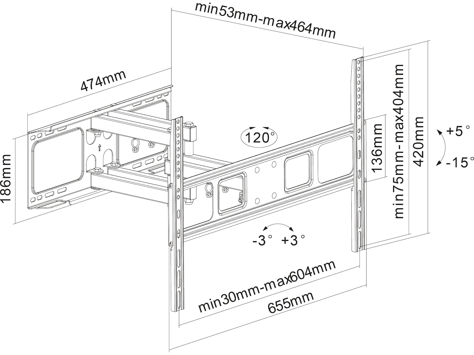 Andersson WMA 3.9 väggfäste TV tilt 37-70" Väggfäste & TV-stativ