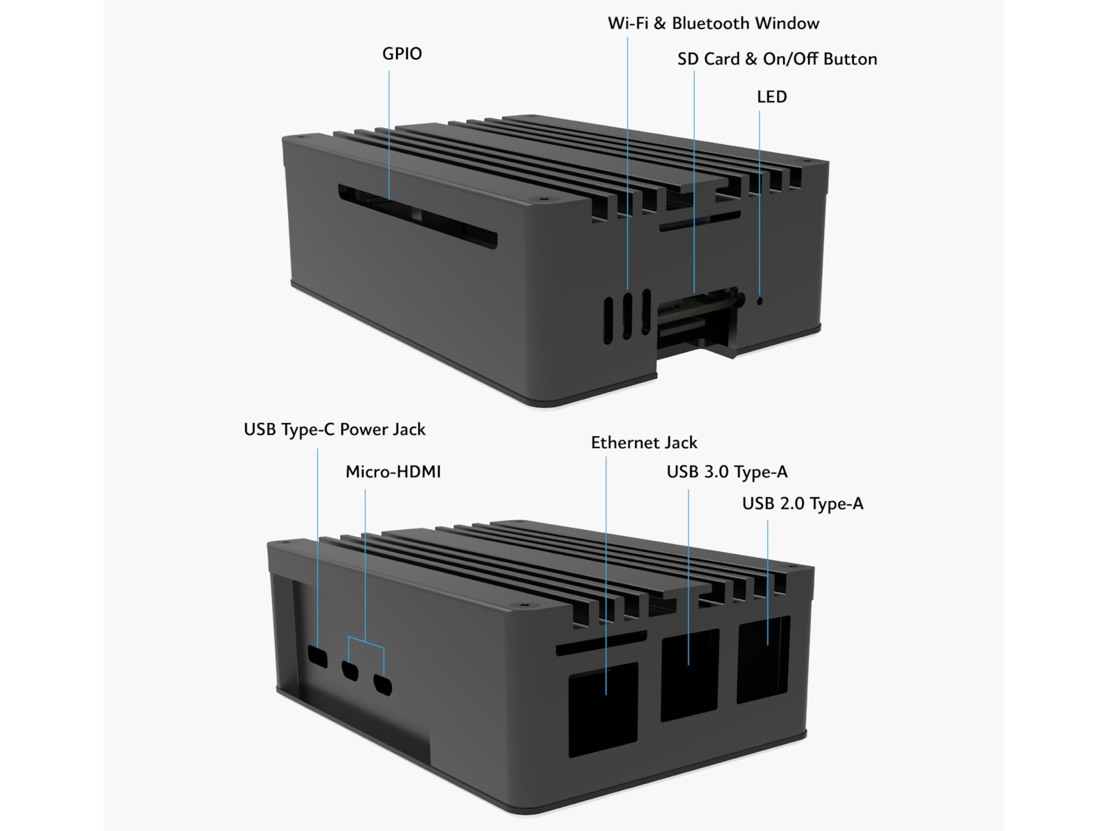 Akasa Pi-5 Pro Aluminium Case Tillbehör