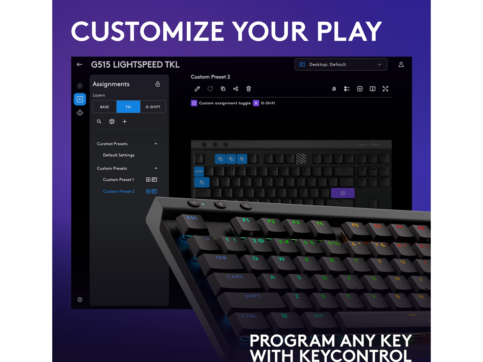 Logitech G G515 Lightspeed Gamingtangentbord (svart) Gamingtangentbord
