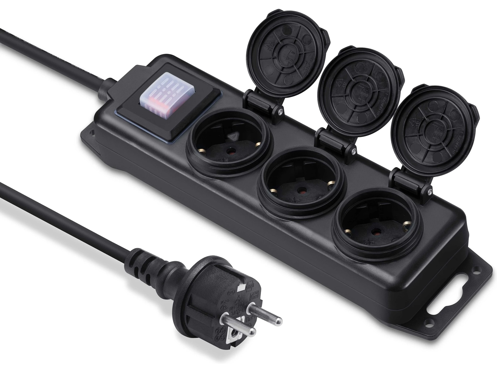 Andersson Utomhus strömförgrening 3x uttag 3m (svart) Förlängningskabel & förgrening