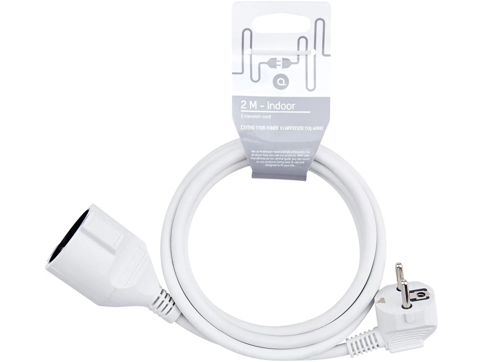 Andersson Förlängningssladd 5m (vit) Förlängningskabel & förgrening
