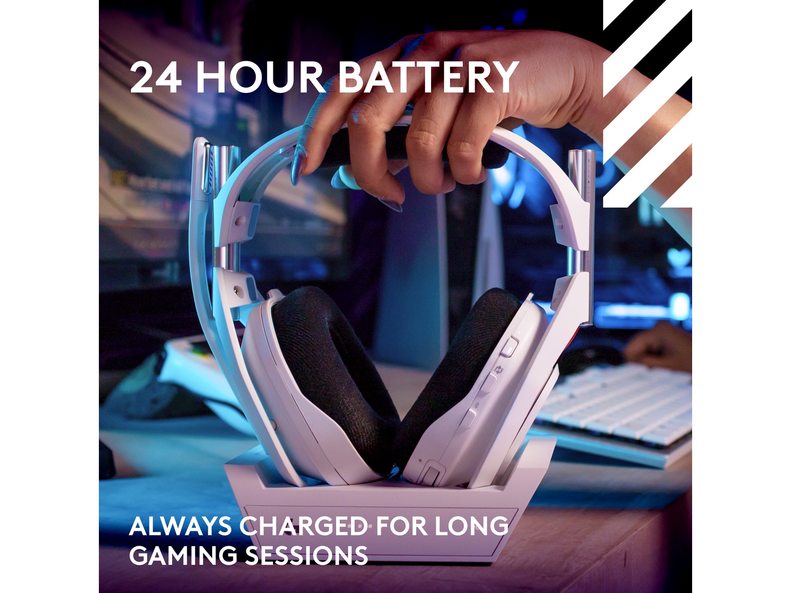 Logitech Astro A50 Lightspeed Trådlöst Gamingheadset (vit) Gamingheadset