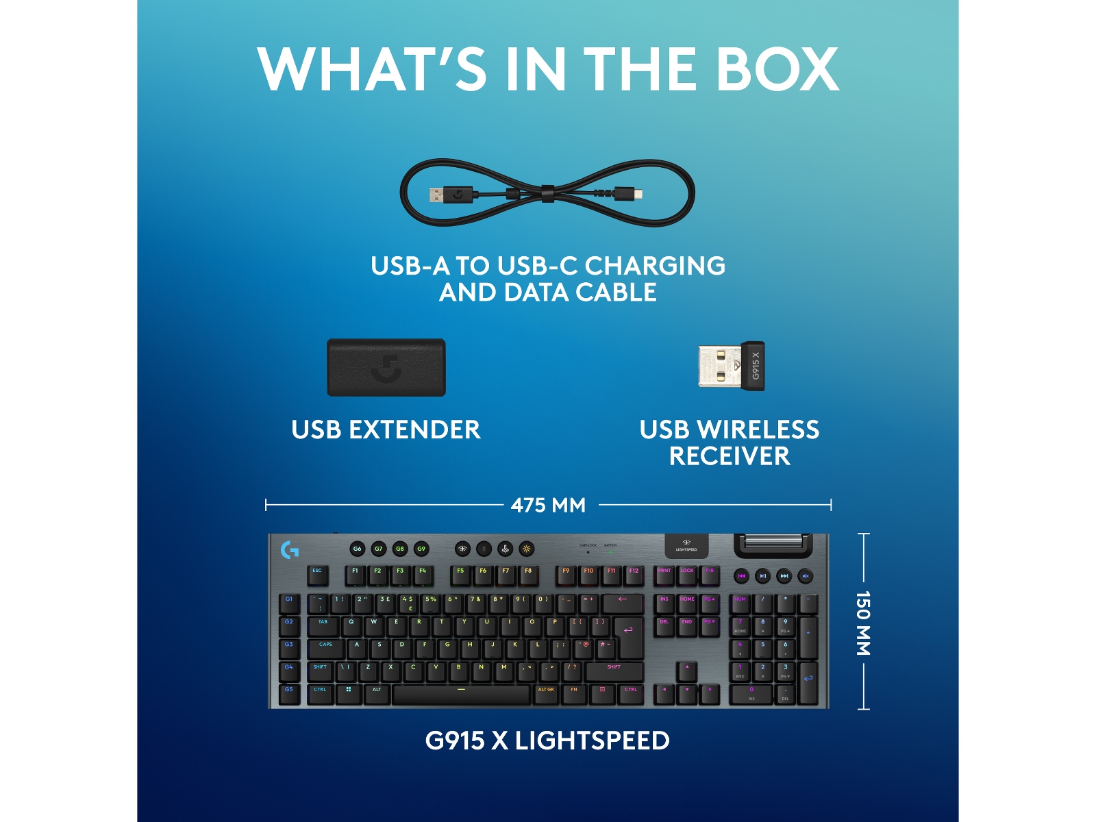 Logitech G915 X Lightspeed Trådlös Gamingtangentbord (svart) Gamingtangentbord
