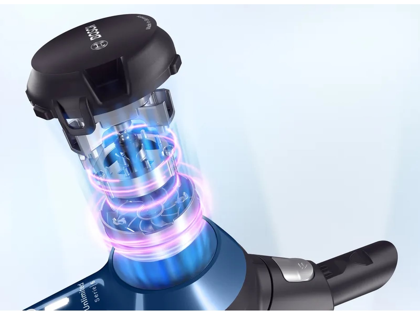 Bosch Unlimited Series 6 Uppladdningsbar dammsugare (blå) Skaftdammsugare