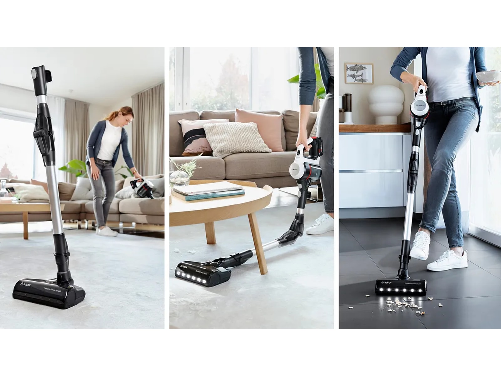 Bosch Unlimited 7 Uppladdningsbar dammsugare (vit) Skaftdammsugare