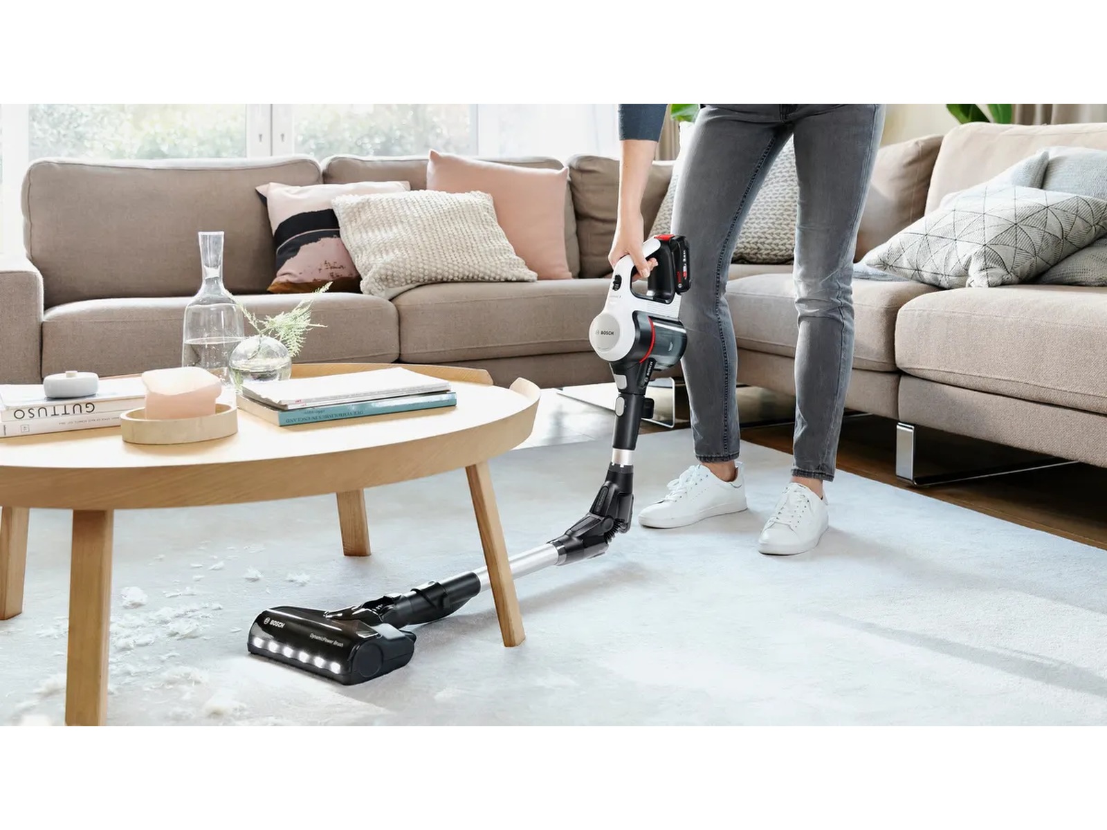 Bosch Unlimited 7 Uppladdningsbar dammsugare (vit) Skaftdammsugare